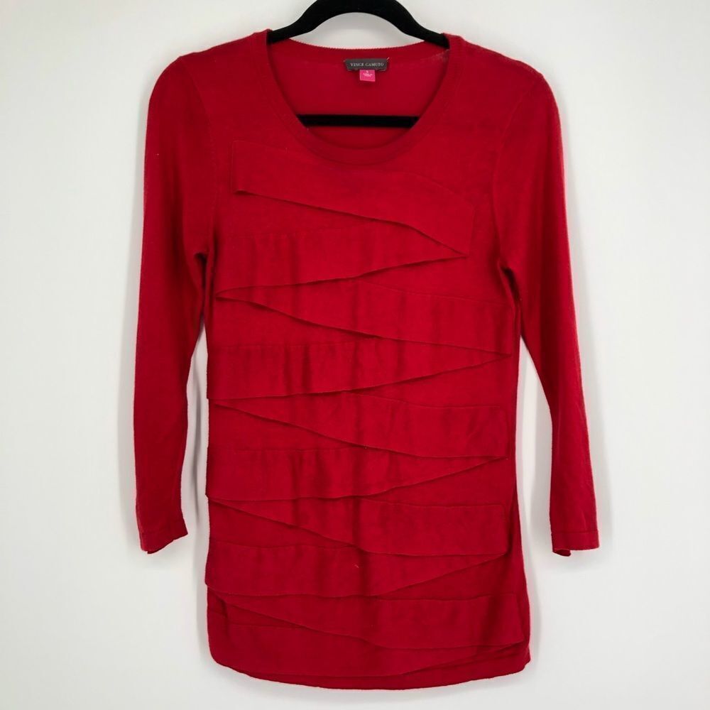 VINCE CAMUTO Layer Pieced Front Top
